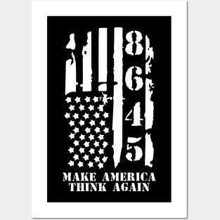 Retro 8645 Anti Trump Make America Think Again Posters and Art